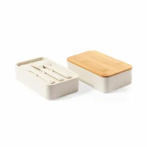 Compartiment Lunchbox bamboe 2 delen