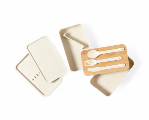 Compartiment Lunchbox bamboe bovenaanzicht