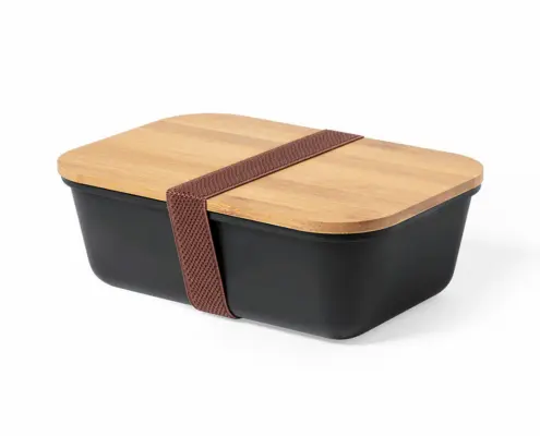 Luxe bamboe Lunchbox - zwart