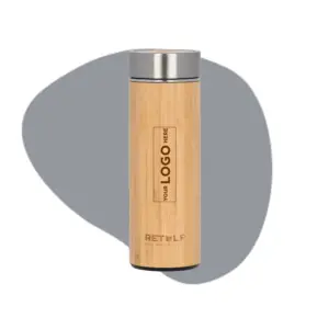 Bamboe thermos 450 ml bedrukt