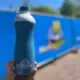 Blauwe Biodrup sportfles biobased met logo