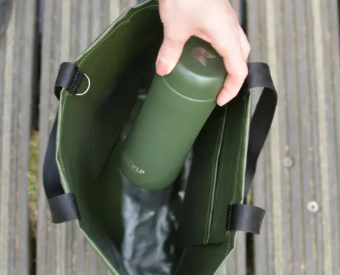 Green shopper tas met Tumbler