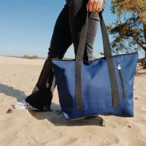 MS cooler shopper tas blauw onderweg