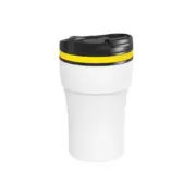 Mix & Match kleuren reisbeker - wit gele rand
