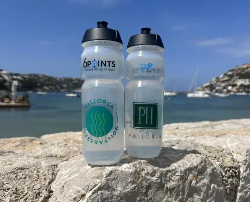 Strand transparante Bio bidon sportflessen met opdruk