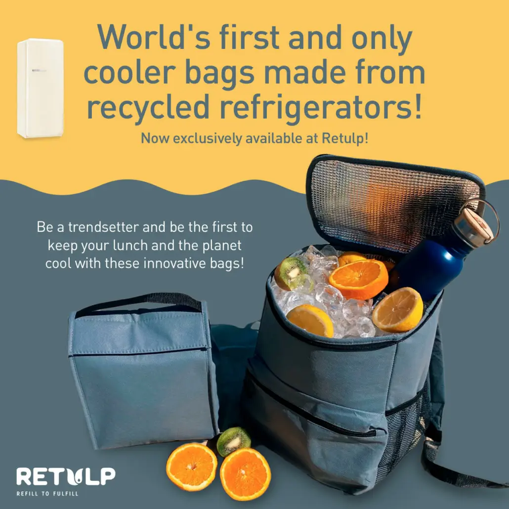 Werelds eerste koeltas. Retulp heeft ook duurzame rugtassen en koeltassen