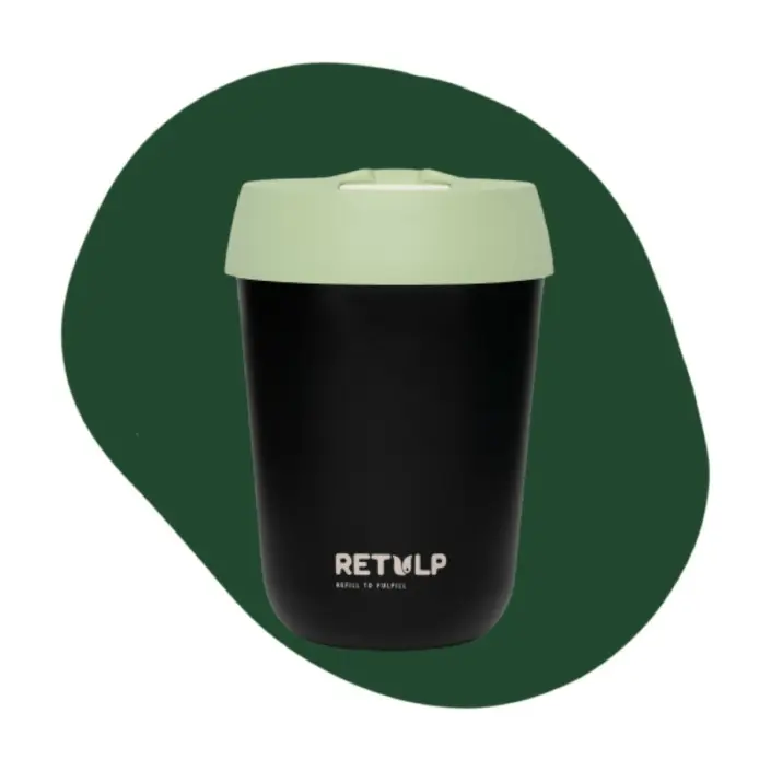Nieuwe Retulp BPA vrije herbruikbare koffiebekers alternatief SUP wetgeving