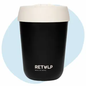 Retulp herbruikbare koffiebeker best getest SUP-wet Travelcup witte met chocolate dop