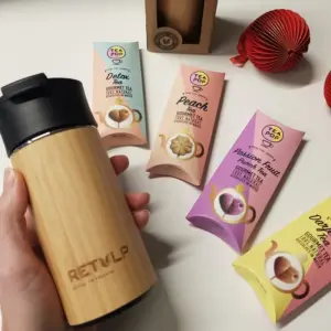 Retulp Thermosbeker bamboe 250ml CluBSH gravure gepersonaliseerd