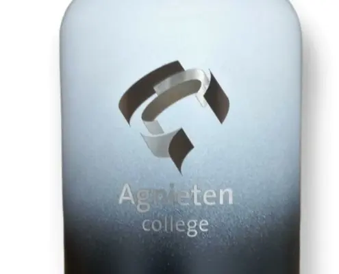 Retulp drinkbus logo graveren bedrukken - agenieten twee kleuren