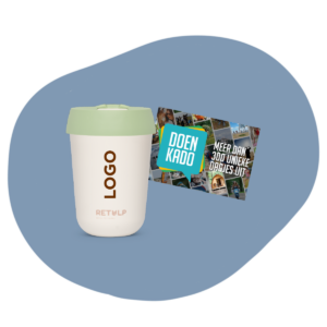 Retulp koffiebeker en cadeaubonnen combinatie geschenkpakket