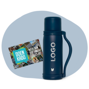 Retulp grote thermos flessen en cadeaubonnen combinatie geschenkpakket