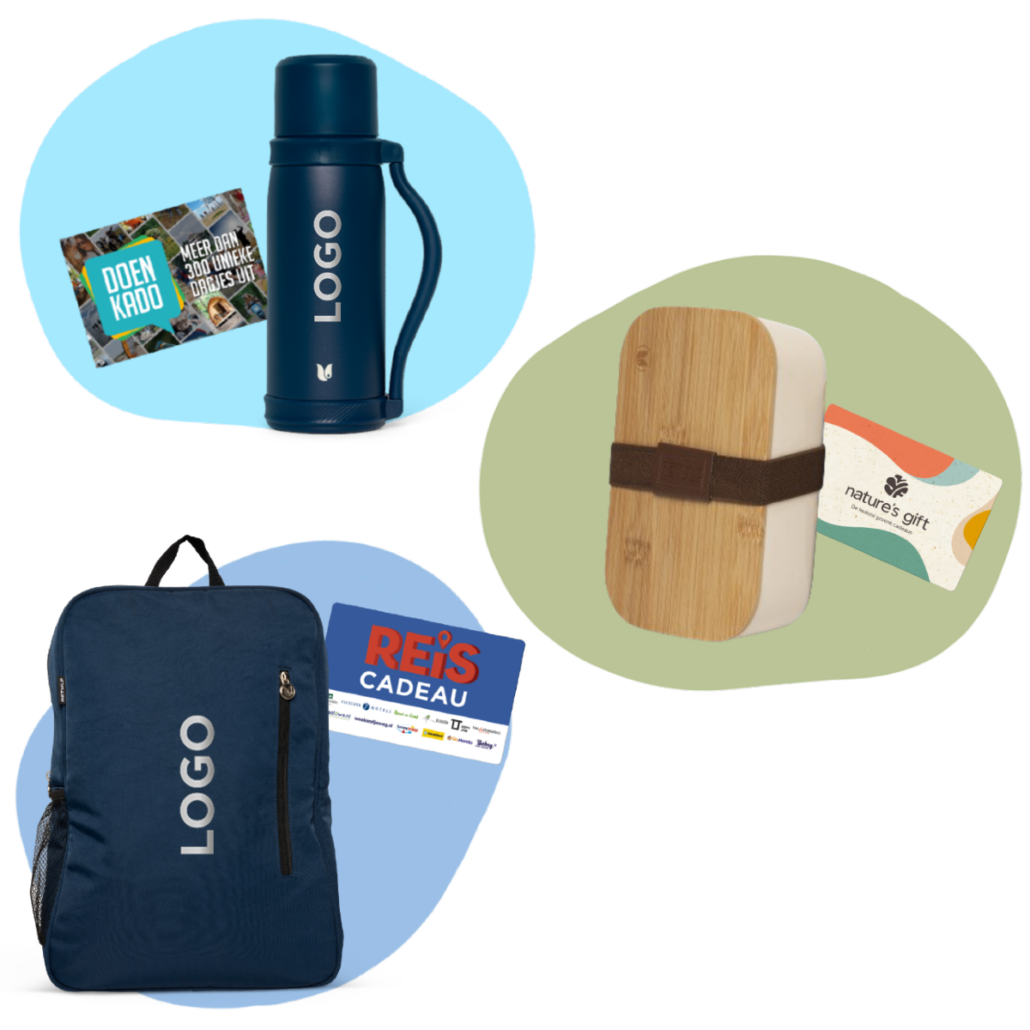 Retulp thermos flessen, koffiebeker en cadeaubonnen combinatie geschenkpakketten