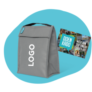 Retulp lunchzak met logo en cadeaubonnen combinatie geschenkpakket