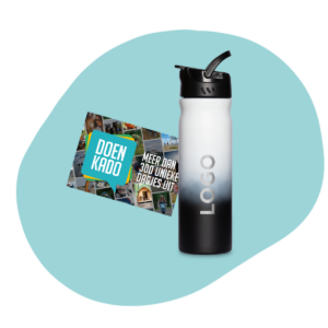 Retulp flessen, koffiebeker en cadeaubonnen combinatie geschenkpakket