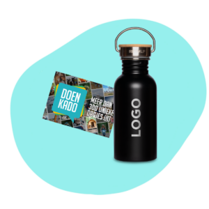 Retulp thermos flessen, koffiebeker en cadeaubonnen combinatie geschenkpakket doen kado