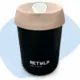 Retulp Koffiebeker Travelcup basic zwarte beker beige deksel