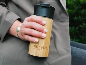 Retulp handige kleine bamboe thermosbeker