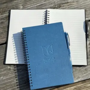 retulp notitieboekje blauw open