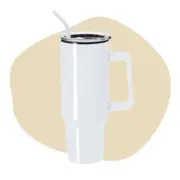 Basic XL Tumbler met rietje - wit