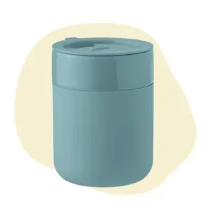 Design reisbeker van keramiek - lichtblauw