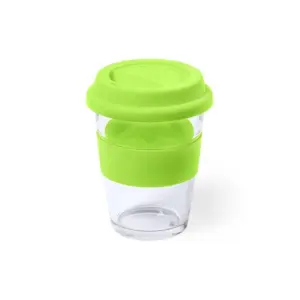 Glazen beker met silicone comfort groen