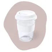 Glazen beker met silicone comfort - wit