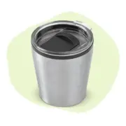 Kleine metallic RVS reisbeker - rvs