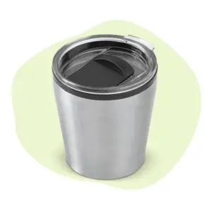 Kleine metallic RVS reisbeker - rvs