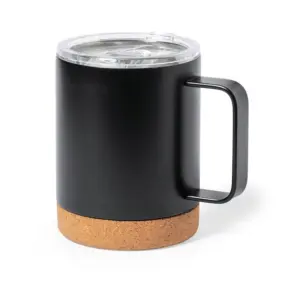 Luxe RVS beker met kurk zwart