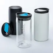 Mix & Match kleuren compacte beker - wit, zwart, transparant