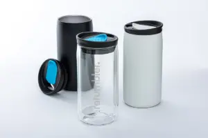 Mix & Match kleuren compacte beker - wit, zwart, transparant