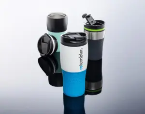 Mix & Match kleuren reisbeker - 3 bekers bedrukt