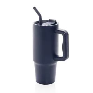 Premium XL thermos Tumbler met rietje - donkerblauw