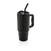 Premium XL thermos Tumbler met rietje - zwart