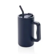 RVS thermos Tumbler met rietje-donkerblauw