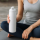 Bio waterfles 750 ml wit yoga