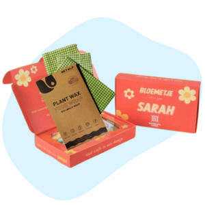 Gepersonaliseerd doosje met vegan foodwrap