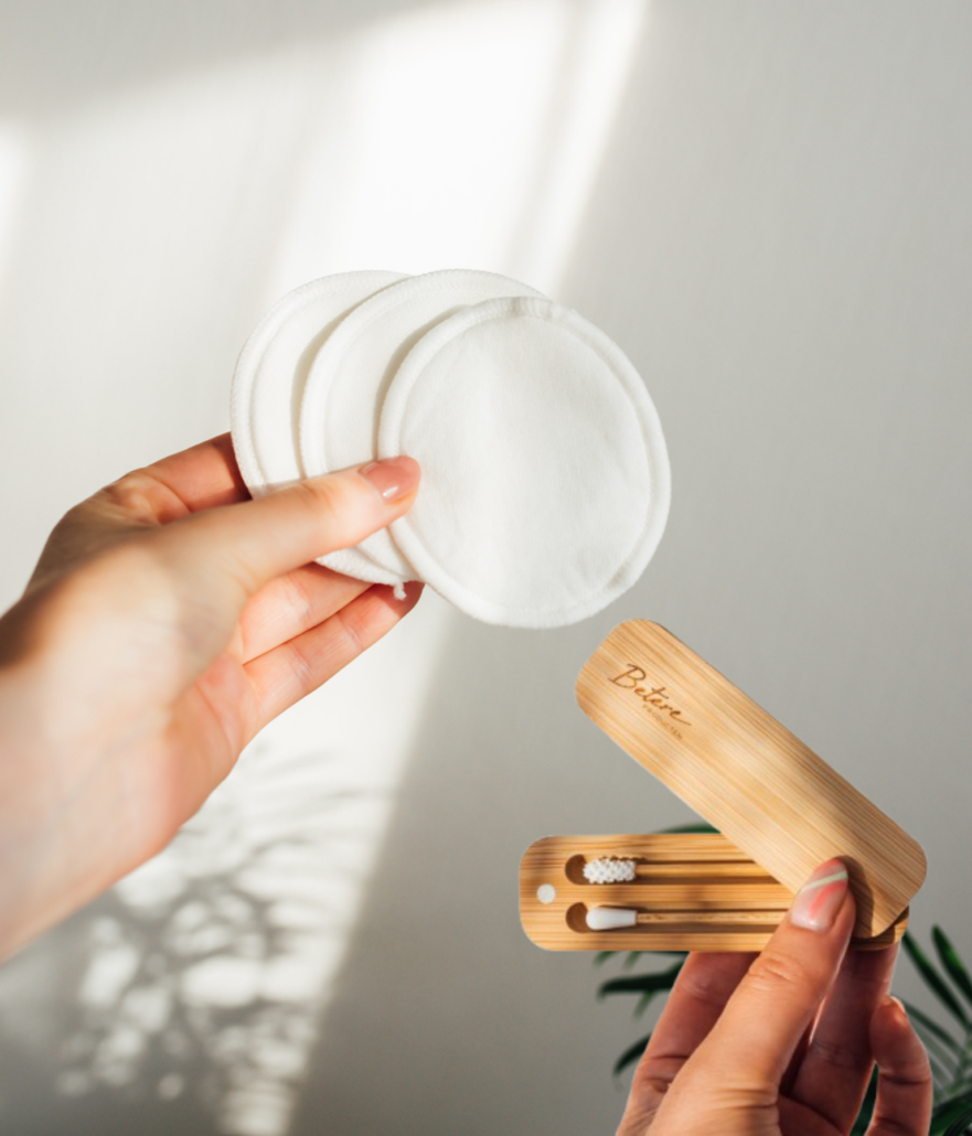 Herbruikbare wattenschijfjes en wattenstaafjes