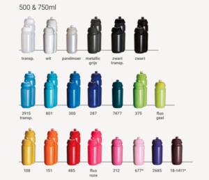 Bidon sportflessen kleuren