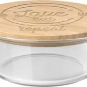 white label glazen ronde lunchbox