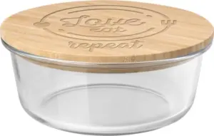 white label glazen ronde lunchbox