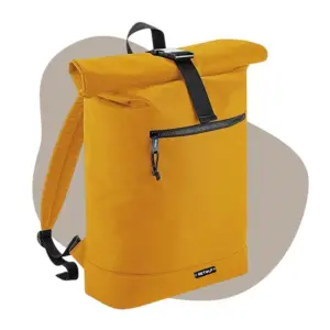 Recycled Roll Top Backpack in yellow