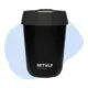 Retulp herbruikbare koffiebeker TravelMug SUP wet - zwart met zwarte dop