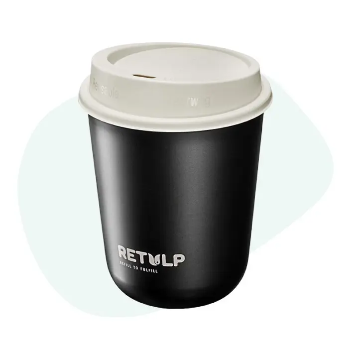 Retulp travelcup goedkope dop zakelijk - bpa-vrij - zwart wit