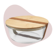 white label glazen ronde lunchbox