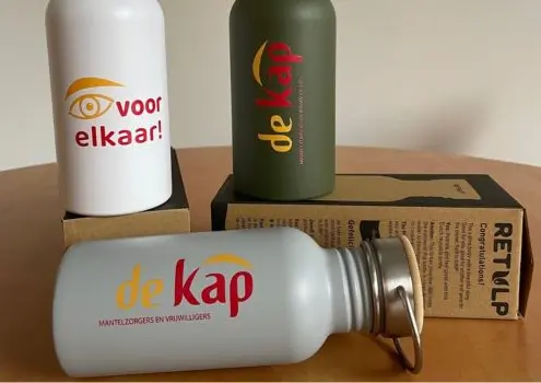 Retulp waterflessen personeelsgeschenk in de zorg