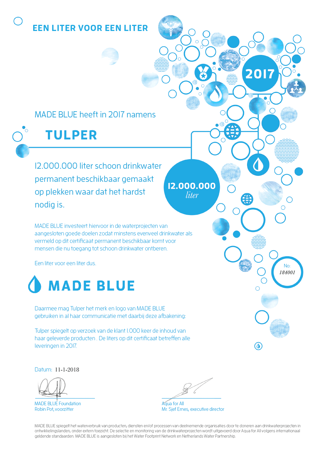 MADEBLUE certificaat Tulper