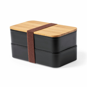 Compartiment Lunchbox bamboe - zwart