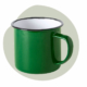 Retulp emaille koffiebekers goedkoop basic retro groen vlekfoto